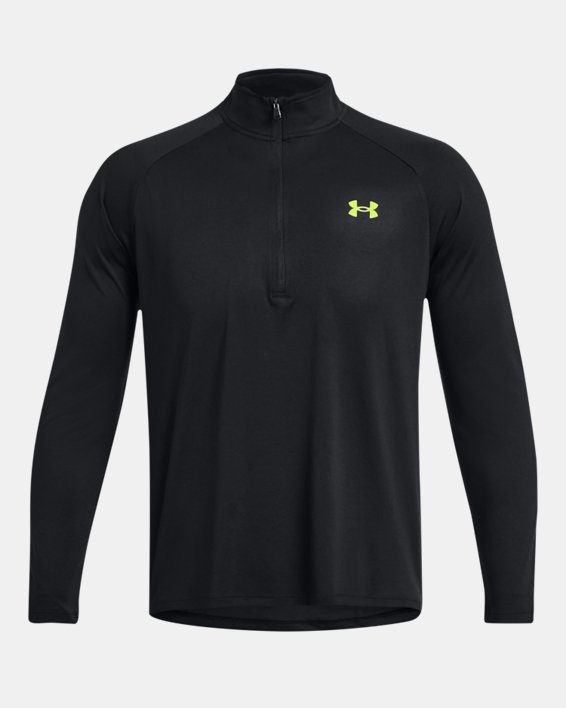 Herren UA Tech™ Shirt mit ½-Zip, langärmlig, Black, pdpMainDesktop image number 3